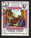 Sellos de Asia - Yemen -  La Anunciación, por Palmezzano