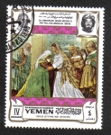 Stamps Yemen -  La visitación, por Lotto