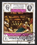 Stamps Yemen -  The crib, by Tintoretto