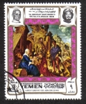 Stamps Yemen -  La adoración de los Magos, por Durero