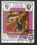 Stamps Yemen -  Huida a Egipto, por Duccio da Buoninsegnar