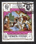 Stamps Yemen -  El bautismo de Jesús, de Tiepolo