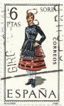 Stamps Spain -  TRAJES TÍPICOS REGIONALES. GRUPO IV. Nº 45. SORIA. EDIFIL 1957
