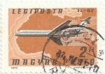 Stamps Hungary -  AVIONES,COMPAÑIAS Y MAPAS. IL-62, CSA, MAPA NORTE DE ÁFRICA. YVERT HU PA394