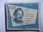 Stamps Venezuela -  Agustín Codazzi, 1859-1959 - Primer Centenario de su Muerte.