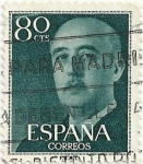 Stamps : Europe : Spain :  (73).SERIE BÁSICA FRANCO. VALOR FACIAL 80 Cts. EDIFIL 1152