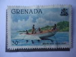 Stamps : America : Grenada :  Grand Anse Speed - boat.