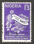 Sellos del Mundo : Africa : Nigeria :  151 - 15 anivº de la Declaración universal de los Derechos del Hombre