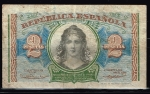 monedas del Mundo : Europa : Espa�a :  Anverso de billete de 2 pesetas de República  Española