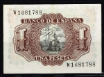 monedas del Mundo : Europa : Espa�a :  Reverso de billete de 1 peseta del Banco de España