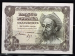 monedas del Mundo : Europa : Espa�a :  Anverso de billete de 1 peseta del Banco de España