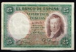 monedas de Europa - Espa�a -  Anverso de billete de 25 pesetas del Banco de España