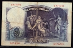 monedas de Europa - Espa�a -  Reverso de billete de 50 pesetas del Banco de España