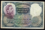 monedas de Europa - Espa�a -  Anverso de billete de 50 pesetas del Banco de España