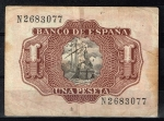 monedas de Europa - Espa�a -  Reverso de billete de 1 peseta del Banco de España