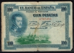 monedas del Mundo : Europa : Espa�a :  Anverso de billete de 100 pesetas del Banco de España