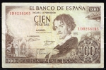 monedas de Europa - Espa�a -  Anverso de billete de 100 pesetas del Banco de España