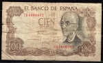 monedas de Europa - Espa�a -  Anverso de billete de 100 pesetas del Banco de España