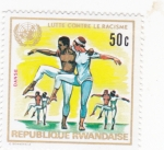 Stamps Rwanda -  lucha contra el racismo