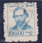 Stamps : America : Brazil :  Gonçalves Días