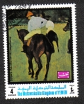 Sellos de Asia - Yemen -  Caballos de carreras en Longchamp ; de Degas