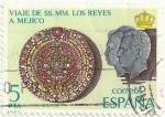 Stamps Spain -  VIAJE DE SSMM LOS REYES A HISPANOAMÉRICA. MÉJICO. CALENDARIO AZTECA. EDIFIL 2493
