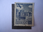 Stamps : Europe : Poland :  Palacio de Lazienki - Avión sobre el histórico edificio - Warszawa.