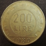monedas de Europa - Italia -  1980 (Reverso)
