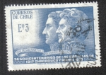 Stamps Chile -  José Francisco de San Martin and Bernardo O'Higgins