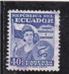 Stamps Ecuador -  timbre patriótico y sanitario