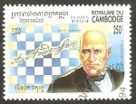 Stamps Cambodia -  Adolfo Andersen,  campeón de ajedrez