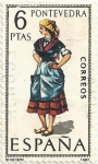 Stamps Spain -  TRAJES TÍPICOS ESPAÑOLES. GRUPO IV. Nº 38. PONTEVEDRA. EDIFIL 1950