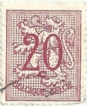 Stamps Belgium -  SERIE BÁSICA LEÓN HERÁLDICO. VALOR FACIAL 20 Cent. YVERT BE 851
