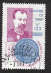 Stamps Chile -  F. Vidal Gormaz , primer Director del Instituto; escudo de armas