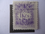 Stamps : Europe : Czechoslovakia :  Cifras, 1Kcs.