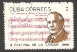 Sellos de America - Cuba -  II Festival de la canción, Eduardo Sánchez de Fuentes