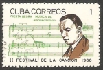 Sellos de America - Cuba -  II Festival de la canción, Amadeo Roldan
