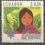 Stamps Ecuador -  AÑO  DEL  TURISMO  DE  ECUADOR.  INDIOS  COLORADOS.