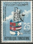 Stamps : Africa : Tunisia :  RADAR,  BANDERA  Y  PALOMA  MENSAJERA