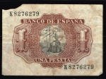 monedas de Europa - Espa�a -  Reverso de billete de 1 peseta