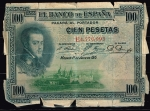 monedas de Europa - Espa�a -  Anverso de billete de 100 pesetas. 