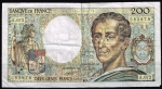 monedas del Mundo : Europa : Francia :  Reverso de billete de 200 francoss.