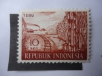 Stamps Indonesia -  Vía Ferrea y Cañaverales.(S/ind. 627)s