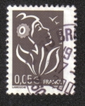 Stamps : Europe : France :  La quinta república sobre sello - Marianne de Lamouche