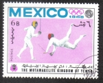 Sellos de Asia - Yemen -  Juegos Olímpicos de Verano , México 1968