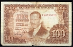 monedas de Europa - Espa�a -  Anverso billete de 100 pesetas.