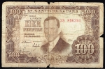 monedas de Europa - Espa�a -  Anverso billete de 100 pesetas.