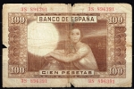 monedas de Europa - Espa�a -  Reverso billete de 100 pesetas.