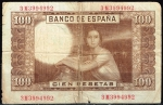 monedas del Mundo : Europa : Espa�a :  Reverso billete de 100 pesetas.
