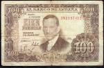 monedas del Mundo : Europa : Espa�a :  Anverso billete de 100 pesetas.